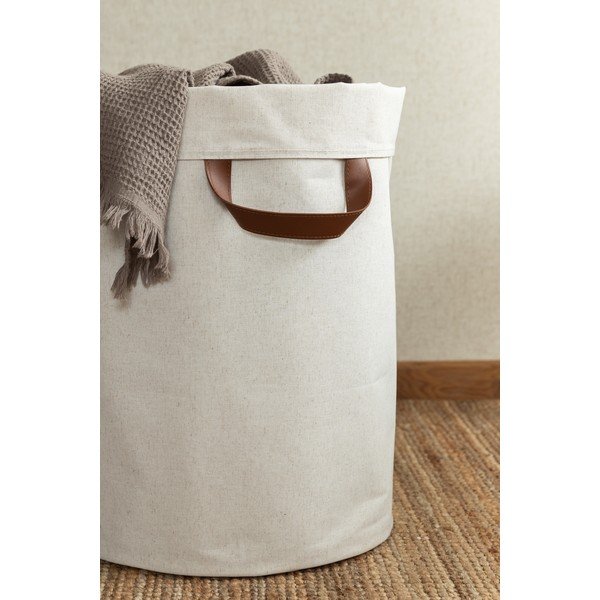 Smėlio spalvos iš tekstilės skalbinių krepšys 69 l Soft Storage – Bigso-image-3