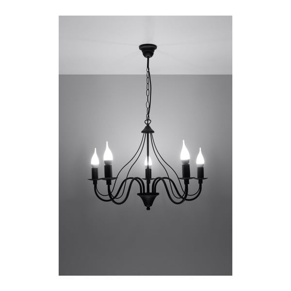 Juodas pakabinamas šviestuvas Sollux Fiorano 5-image-3