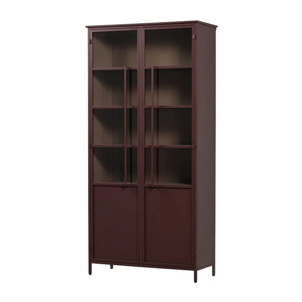 Bordo spalvos iš metalo vitrina 99x203x45 cm Exhibit – WOOOD-image-4