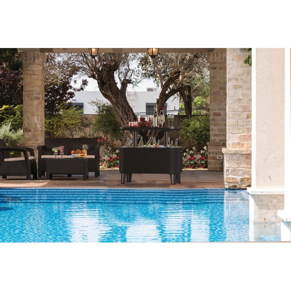 Iš plastiko sodo stalas su padėklu 83.5x40 cm Bevy – Keter-image-1