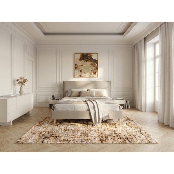 Smėlio spalvos dvigulė lova Bobochic Paris Sary Light, 160 x 200 cm-image-3