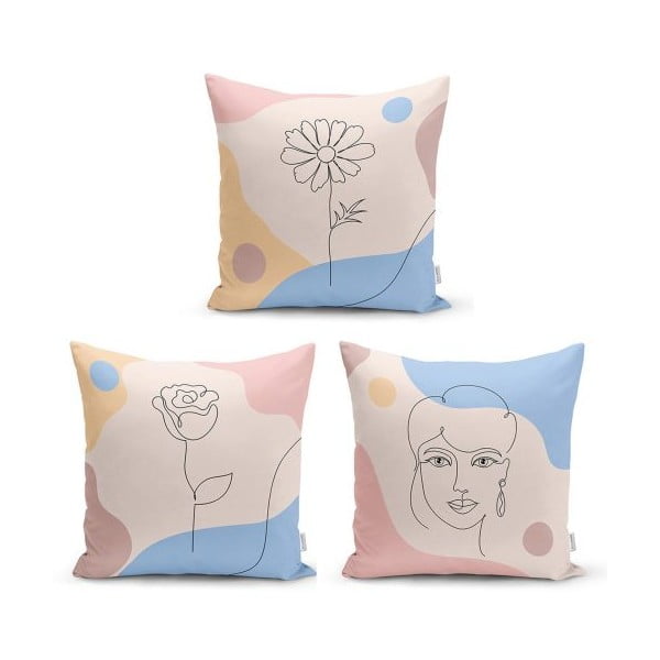 3 dekoratyvinių užvalkalų rinkinys Minimalist Cushion Covers Minimalist, 45 x 45 cm