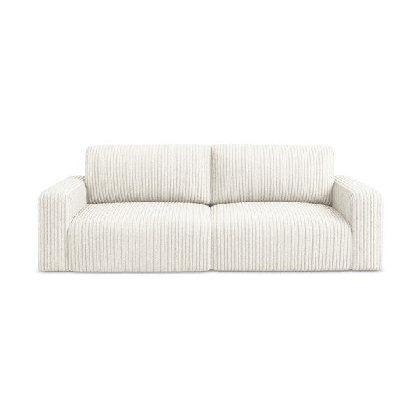 Kreminės spalvos sulankstoma/su sandėliavimo vieta sofa iš kordinio velveto 252 cm Kona – Makamii