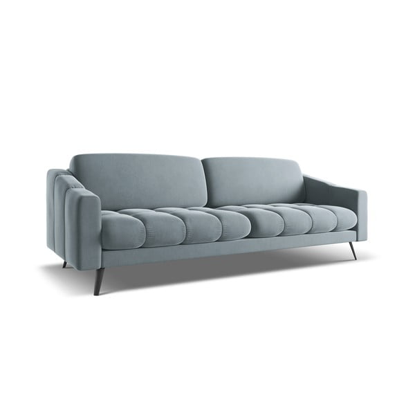 Šviesiai mėlynos spalvos iš velveto sofa 238 cm Nalu – Makamii-image-2