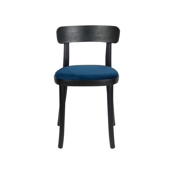 2 juodų valgomojo kėdžių su mėlyna sėdyne rinkinys "Dutchbone Brandon