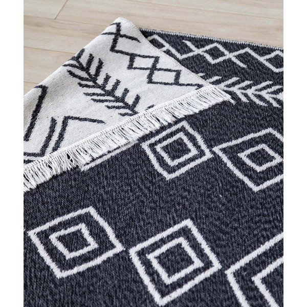 Baltos ir juodos spalvos medvilninis kilimas Oyo home Duo, 60 x 100 cm-image-3
