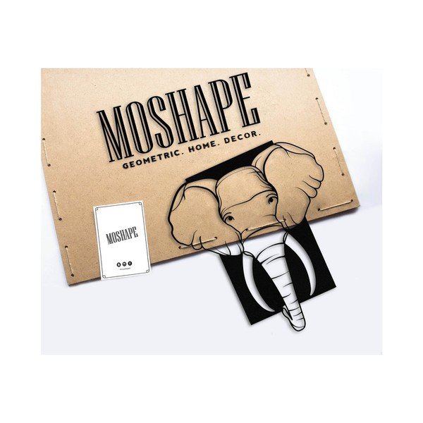 Juodo metalo sienų dekoracijos Dramblys-image-1