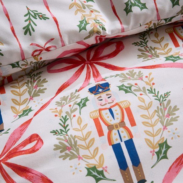 Natūralios spalvos viengulė patalynė 135x200 cm Christmas Nutcracker Bows – Catherine Lansfield-image-4