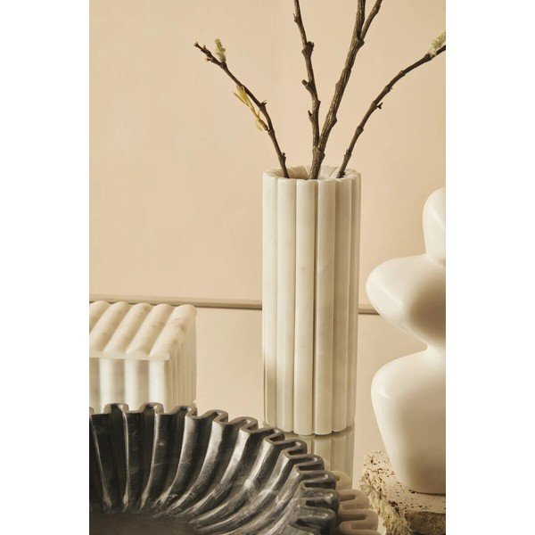 Baltos spalvos iš marmuro vaza (aukštis 20 cm) Savio – Premier Housewares-image-3