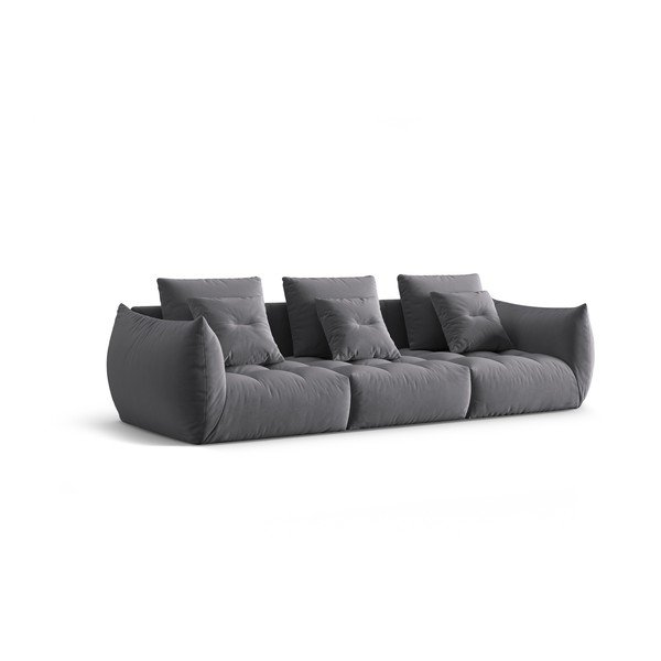 Tamsiai pilkos spalvos iš velveto sofa 332 cm Bloom – Micadoni -image-2