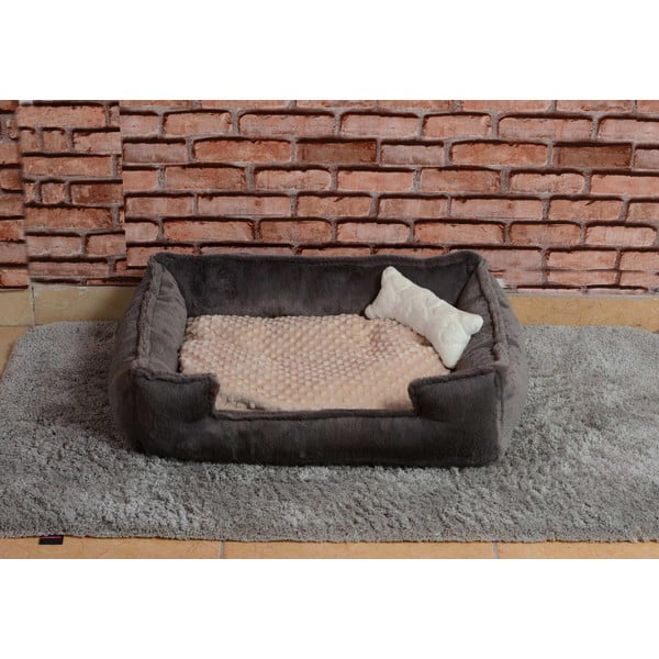 Pilkas pliušinis gultas Nest - Lydia&Co-image-1