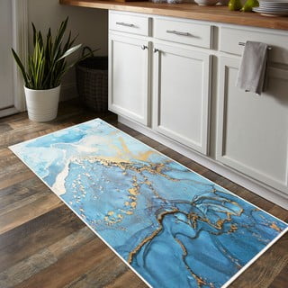 Skalbiamas kilimas mėlynos spalvos 80x150 cm Blue Waves – Oyo Concept