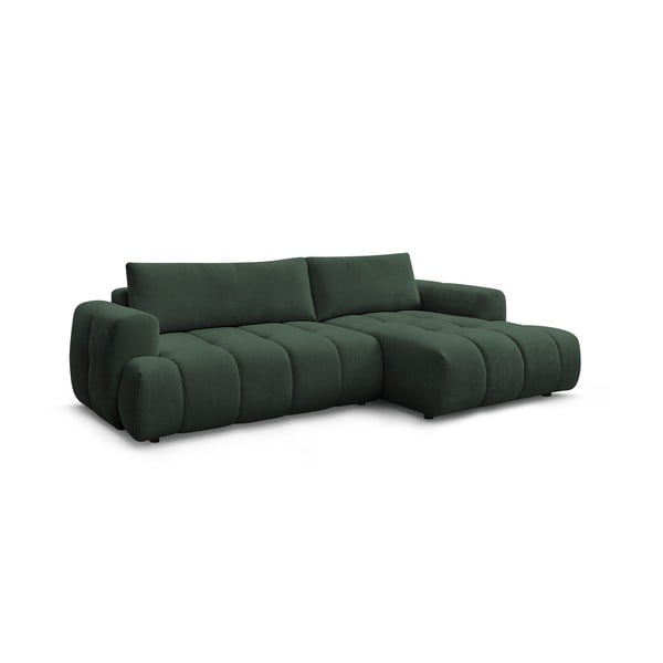 Žalios spalvos sulankstoma/su sandėliavimo vieta kampinė sofa (su dešiniuoju kampu/su gultu) Fuji – Bobochic Paris-image-3