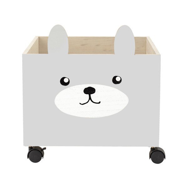 Bloomingville Storage Bear Medinių žaislų saugojimo dėžė ant ratų-image-1