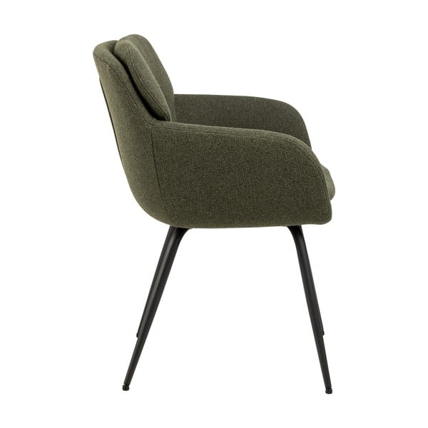 Khaki spalvos iš audinio valgomojo kėdė su porankiais Dora – Actona-image-3