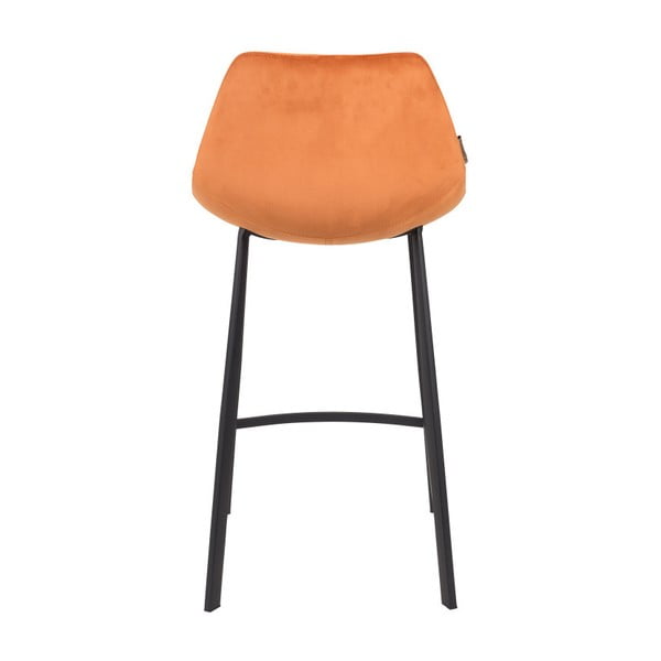 2 oranžinių baro kėdžių rinkinys su olandiško aksomo apmušalais, aukštis 91 cm-image-4