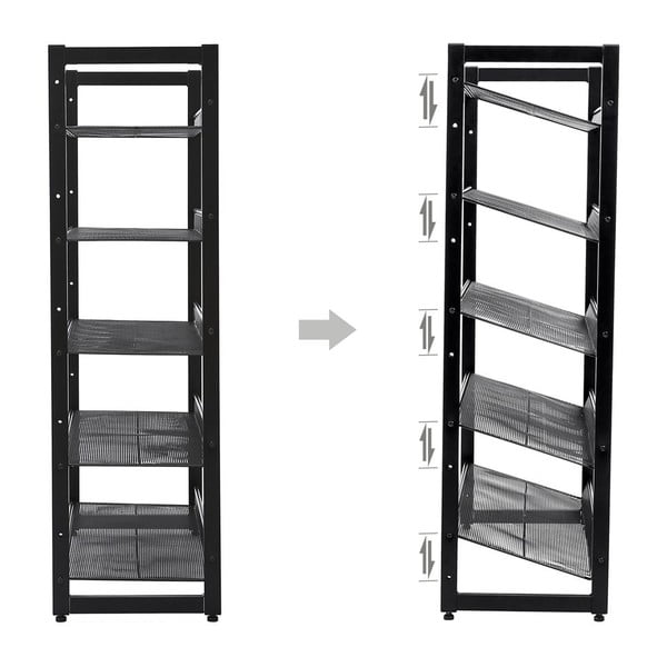 Juoda metalinė lentyna 15 porų batų Songmics-image-2