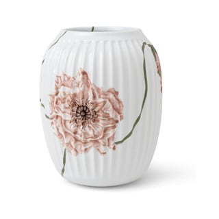 Balta porcelianinė vaza Kähler Design Poppy, aukštis 21 cm