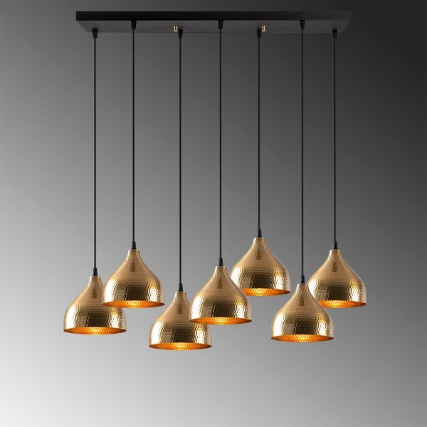 Kabantis šviestuvas juodos spalvos/auksinės spalvos su metaliniu gaubtu Tattoo – Opviq lights-image-3