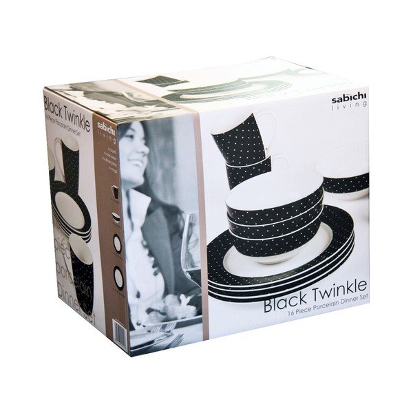 Porceliano rinkinys Twinkle Black, 16 dalių-image-2