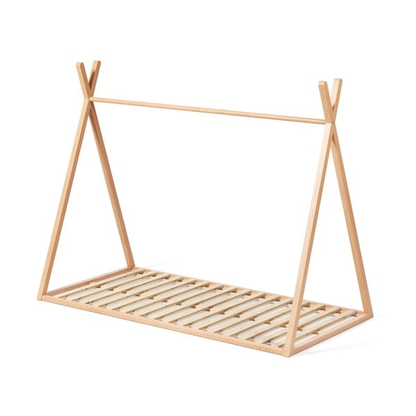 Natūralios spalvos naminė iš buko masyvo vaikiška lova su lovos grotelėmis 90x190 cm Maralis – Kave Home