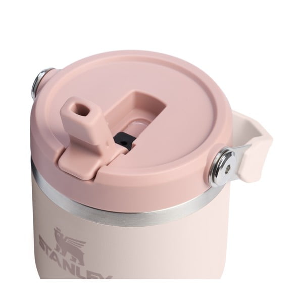 Šviesiai rožinės spalvos iš nerūdijančio plieno termosas 600 ml IceFlow™ Flip Straw 2.0 Tumbler Rose Quartz – Stanley-image-2