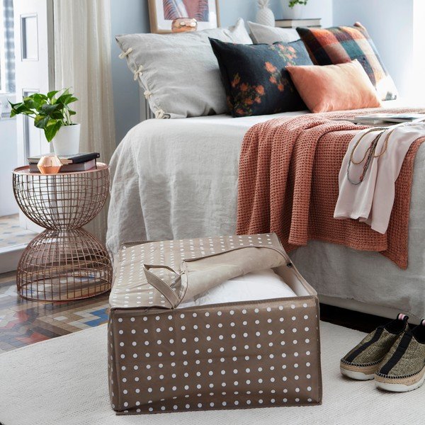 Smėlio spalvos sandėliavimo krepšys Compactor Dots, 50 x 70 cm-image-1