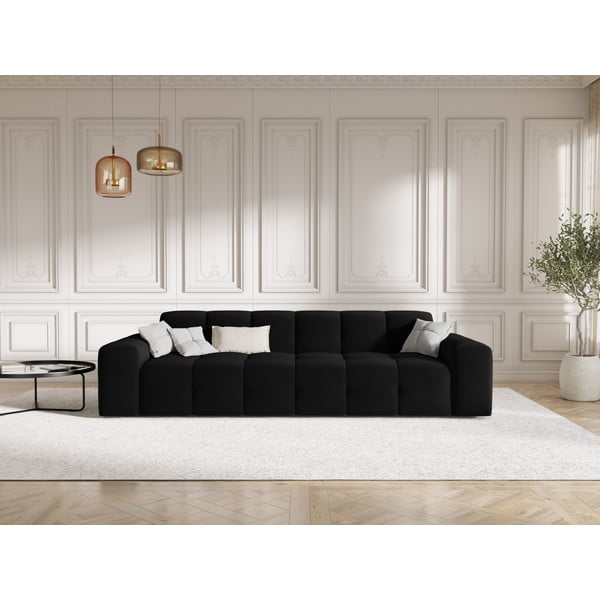 Juodo aksomo sofa 255 cm Kendal - Micadoni Home-image-1