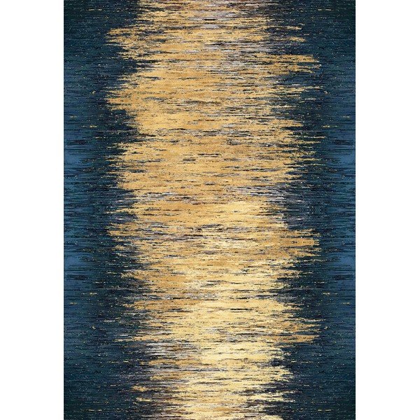 Skalbiamas geltonos spalvos/tamsiai mėlynos spalvos kilimas 50x80 cm Goldie – Vitaus