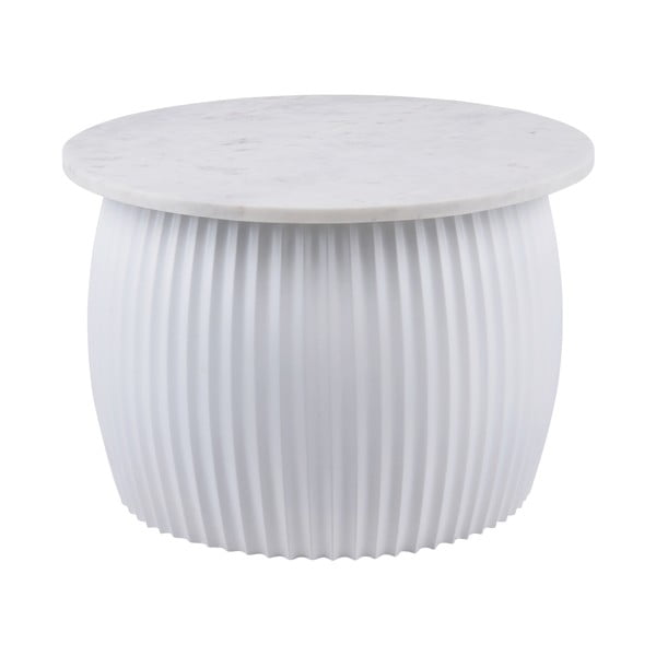 Apvalios formos kavos staliukas baltos spalvos su marmuro dekoro stalviršiu ø 52 cm  Luscious  – Leitmotiv
