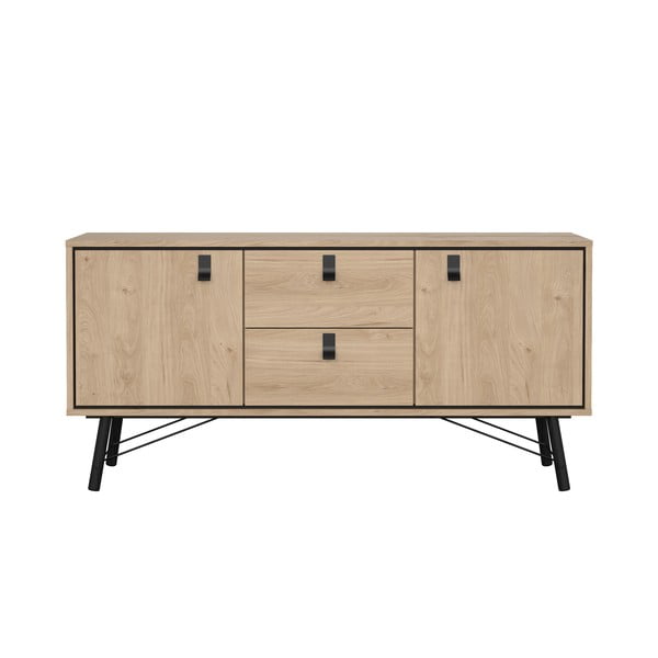 Natūralios spalvos šoninė spintelė iš ąžuolo 150x72x40 cm Ry – Tvilum
