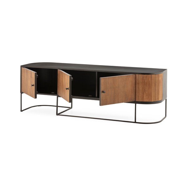 Natūralios spalvos iš mango masyvo TV spintelė 160x55x40 cm Curve – MOME-image-3