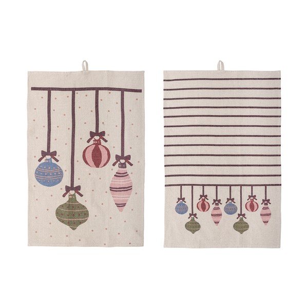 Iš medvilnės virtuvės rankšluosčiai 2 vnt. su Kalėdų motyvu 71x45 cm Ornamentia – Bloomingville