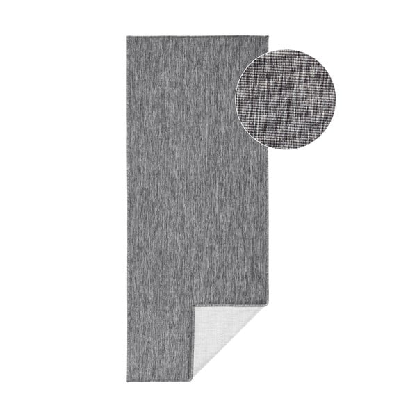 Pilkas dvipusis lauko kilimas NORTHRUGS Miami, 80 x 350 cm