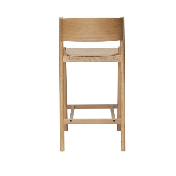 Baro taburetė natūralios spalvos iš ąžuolo (sėdynės aukštis 75 cm) Oblique – Hübsch-image-3