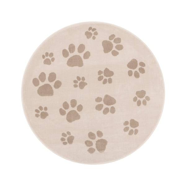 Smėlio spalvos vaikiškas kilimas ø120 cm Paws Light Beige – FD
