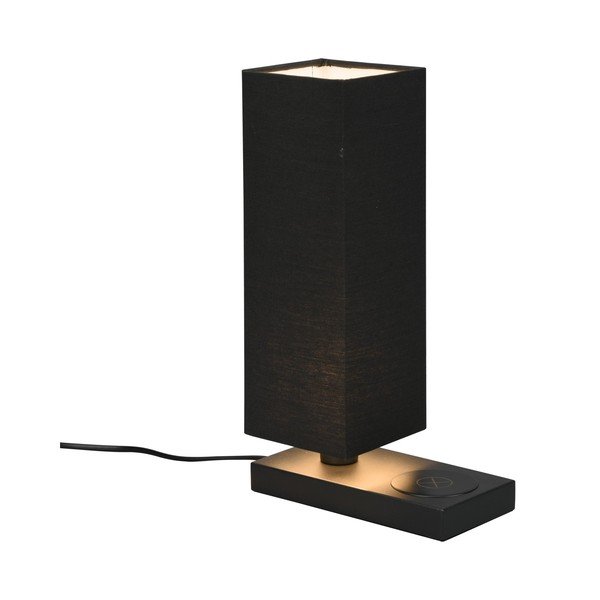 Matinės juodos spalvos stalinė lempa su belaidžiu įkrovikliu (aukštis 35 cm) Haley - Reality-image-1