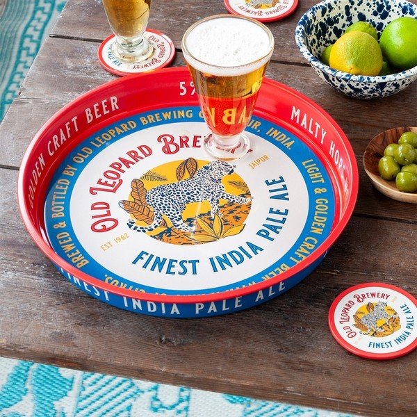 Iš metalo padėklas ø 33 cm Old Leopard Brewery – Rex London-image-1