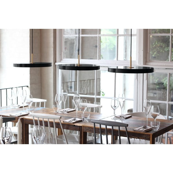 Kabantis šviestuvas juodos spalvos LED ø 31 cm su metaliniu gaubtu Asteria Mini – UMAGE-image-3