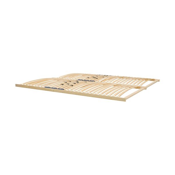 Baltos spalvos iš plieno dvigulė lova audiniu dengta su lovos grotelėmis 200x200 cm Eton Basic – noo.ma-image-3