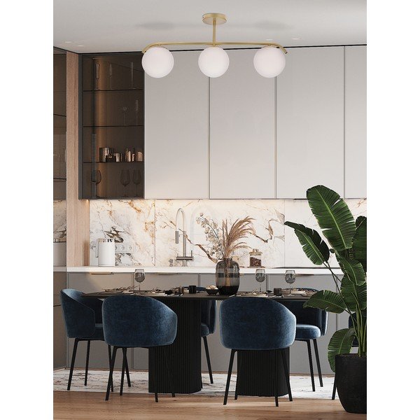 Baltos spalvos/auksinės spalvos lubinis šviestuvas 15x69 cm su stiklo gaubtu Amadeo – Candellux Lighting-image-1