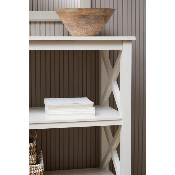 Baltos spalvos iš pušies masyvo pastatoma lentyna 40x81x81 cm Heritage – Premier Housewares-image-2
