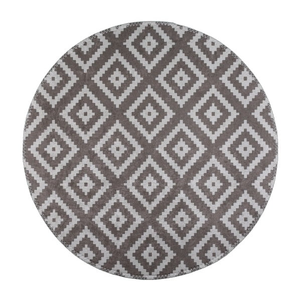 Skalbiamas apvalios formos kilimas šviesiai rudos spalvos ø 100 cm – Vitaus