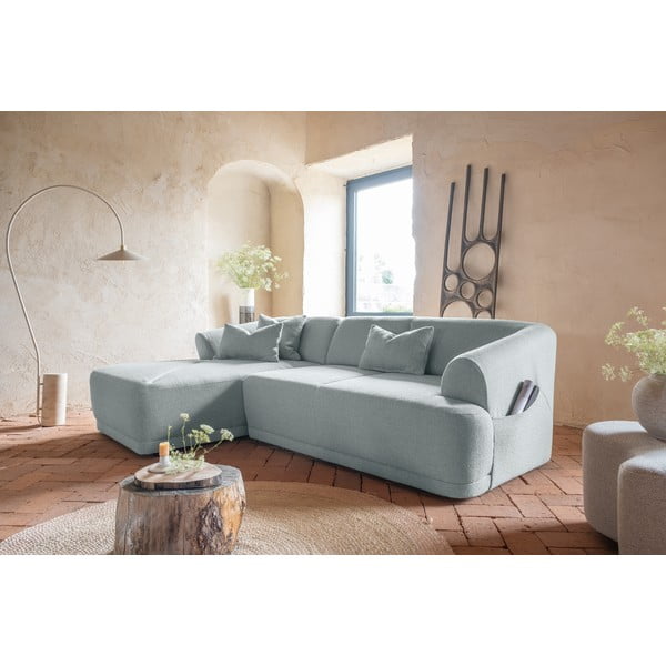 Kampinė sofa šviesiai pilkos spalvos – Miuform-image-3