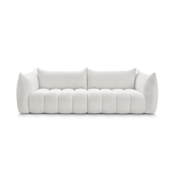 Baltos spalvos sofa iš boucle 286 cm Azra – Bobochic Paris