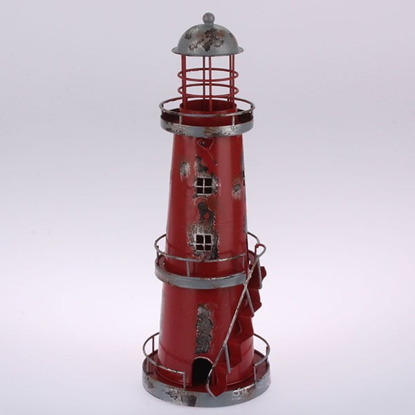 Metalinis pakabinamas žvakidės laikiklis "Red Lighthouse", 32 cm