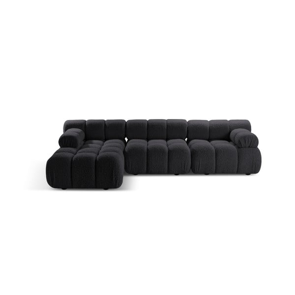 Iš boucle modulinė kampinė sofa antracito spalvos (su kairiuoju kampu) Bellis – Micadoni Home