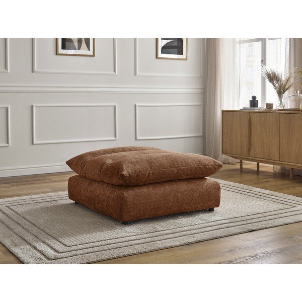 Oranžinės spalvos taburetė iš šenilinio audinio Neil – Bobochic Paris-image-1