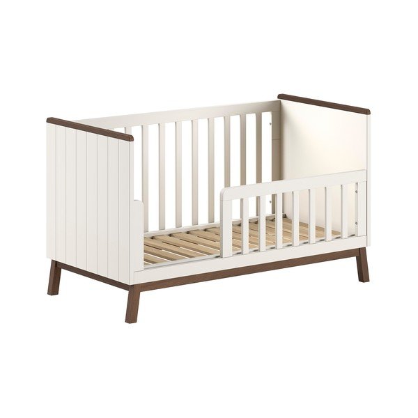 Smėlio spalvos iš pušies masyvo su nuimama puse/reguliuojamas aukštis vaikiška lovelė 70x140 cm Sezane – Vipack-image-2