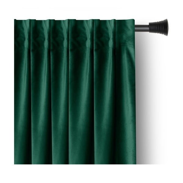 Tamsiai žalios spalvos iš velveto pritemdymas (dalinis užtemimas) užuolaida 140x270 cm Pleat – Restilo